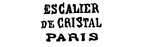 l'estampille du maître ébéniste -escalier-de-cristal- fabricant de mobilier 19ème siècle