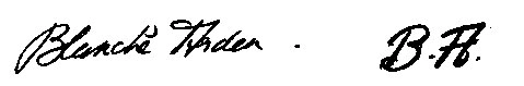 la signature du peintre Blanche--arden