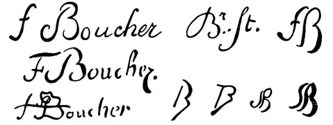 la signature du peintre François--boucher