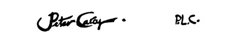 la signature du peintre Peter Leonard--carey