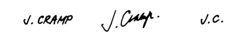 la signature du peintre Jonathan David--cramp