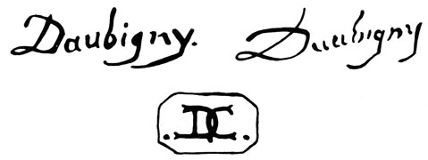 la signature du peintre Charles François--daubigny-c