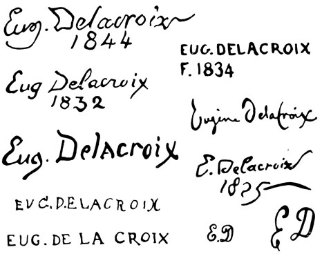 la signature du peintre Ferdinand Victor Eugene--delacroix