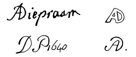 la signature du peintre Abraham--diepraam