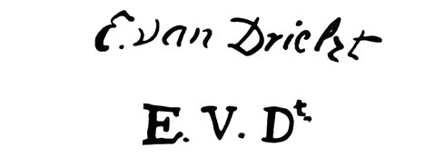 la signature du peintre Egbert-Van-drielst
