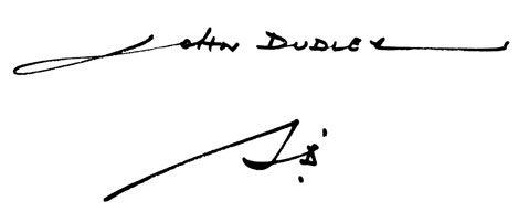 la signature du peintre John--dudley