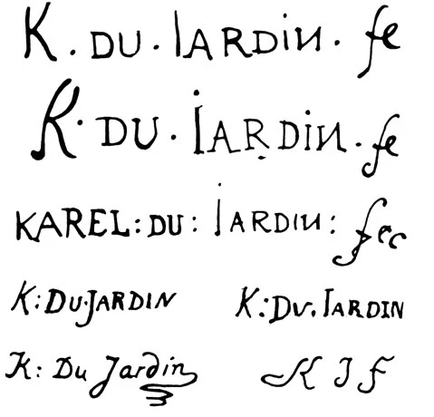 la signature du peintre Karel--dujardin-k
