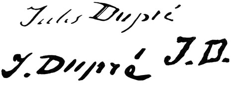 la signature du peintre Jules--dupre-1811