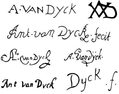 la signature du peintre Anton-Van-dyck-a