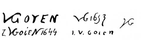 la signature du peintre goyen-goien