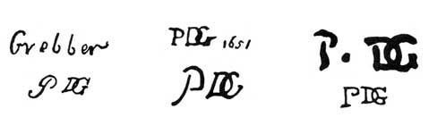 la signature du peintre Pieter Fransz-De-grebber
