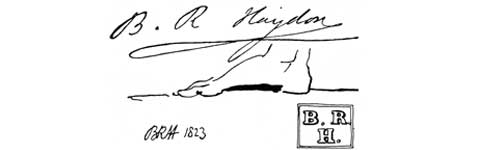 la signature du peintre Benjamin Robert--haydon
