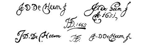 la signature du peintre Jan Davidsz-De-heem