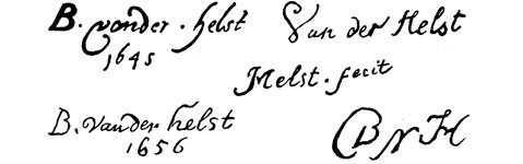 la signature du peintre Bartholomeus-Van Der-helst