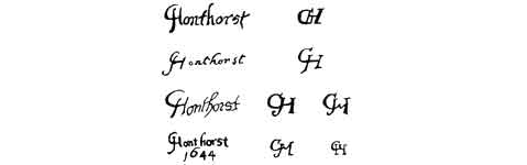 la signature du peintre Gerrit-Van-honthorst
