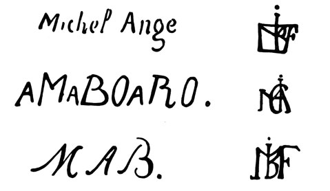 la signature du peintre michelangelo-buonarroti
