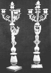 candélabre à statuettes de luminaire: ancien référencé: ID1 556