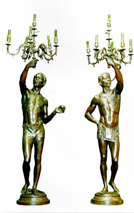 porte-torchères charmeur et jongleur de luminaire: ancien référencé: ID1 1650
