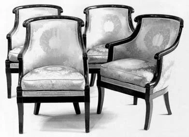 Fauteuil Dossier incurvé de mobilier ancien référencé: ID1 391