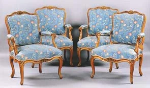Fauteuil Dossier plat de mobilier ancien référencé: ID1 2049