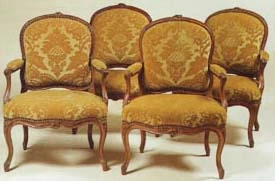 Fauteuil Dossier plat de mobilier ancien référencé: ID1 646