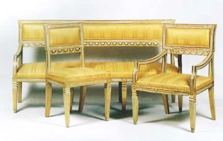 Salon A dossier rectangulaire de mobilier ancien référencé: ID1 1672