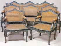 Salon Canné de mobilier ancien référencé: ID1 2146