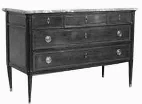 Commode 5 tiroirs sur 3 rangs de mobilier ancien référencé: ID1 138