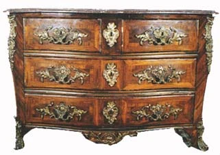 Commode 5 tiroirs sur 3 rangs de mobilier ancien référencé: ID1 615