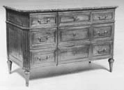 Commode 5 tiroirs sur 3 rangs de mobilier ancien référencé: ID1 680