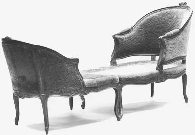 Duchesse Brisée - Chaise longue Sculpté de mobilier ancien référencé: ID1 569