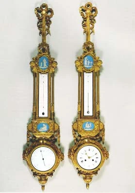 baromètres-thermomètres et pendule bronze de mobilier ancien référencé: ID1 1681