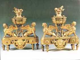 Chenets doré de mobilier ancien référencé: ID1 1740