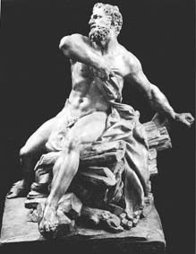 Hercule enchaîné sur une pierre de mobilier ancien référencé: ID1 557