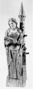 Sainte Barbe tenant une palme près de sa tour de mobilier ancien référencé: ID1 1085
